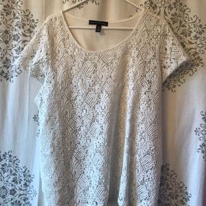 French Laundry 2X crochet covered blouse